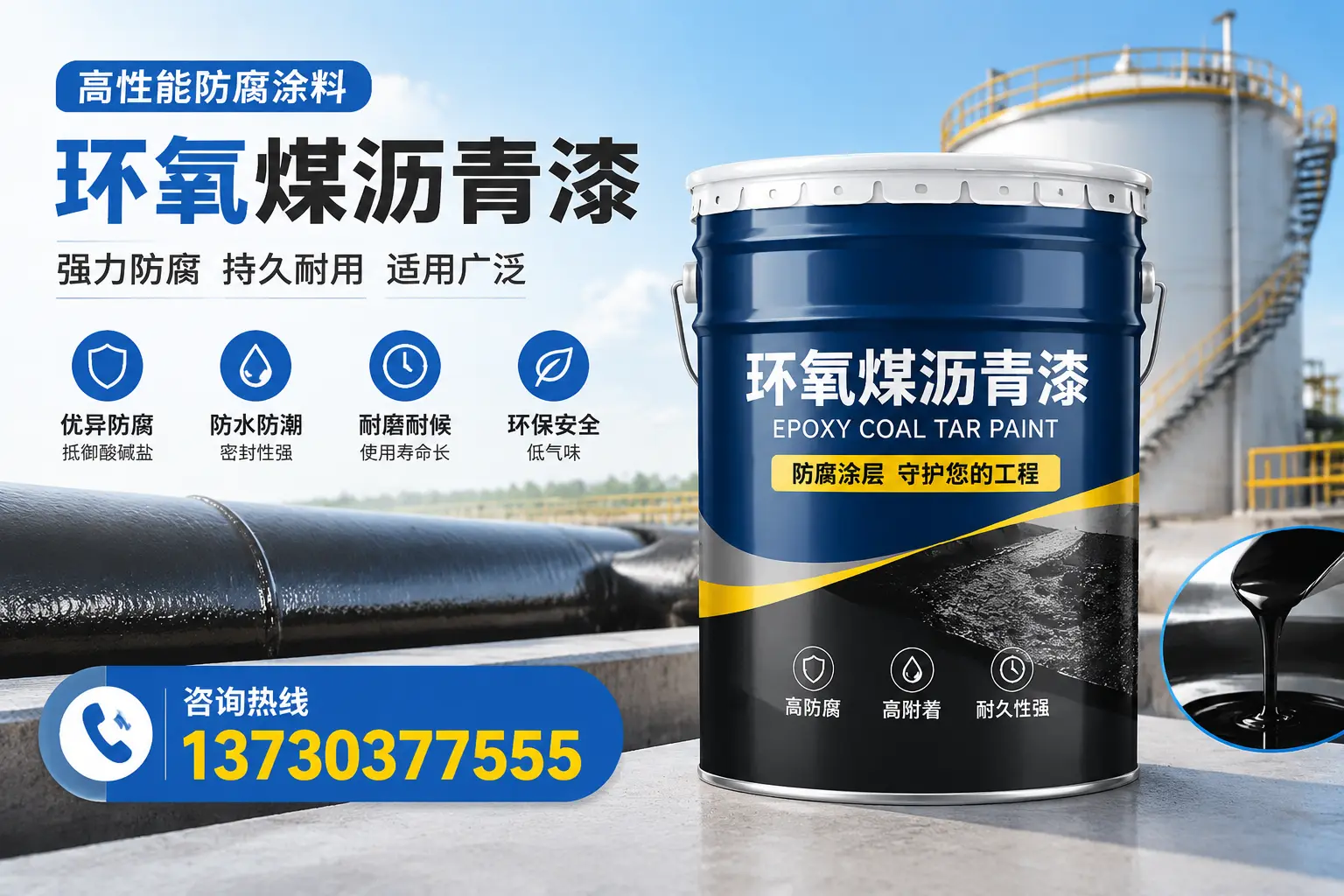 环氧煤沥青漆的耐久性分析，适合穆棱的使用场景